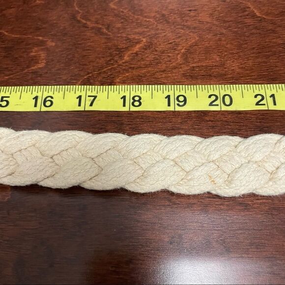 Abercrombie and Fitch Cream Braided Woven Belt - Picture 8 of 14